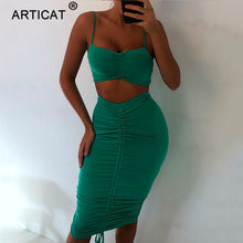 Load image into Gallery viewer, Two Piece Spaghetti Strap Backless top with Pencil skirt
