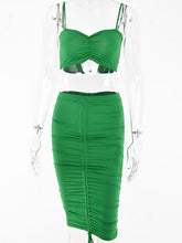 Load image into Gallery viewer, Two Piece Spaghetti Strap Backless top with Pencil skirt
