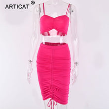 Load image into Gallery viewer, Two Piece Spaghetti Strap Backless top with Pencil skirt
