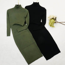 Load image into Gallery viewer, Knitted Turtleneck Sweater Dress
