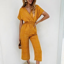 Load image into Gallery viewer, Summer Casual Print V-neck Jumpsuit
