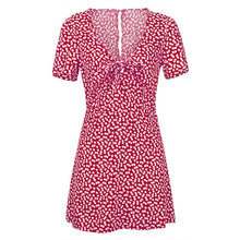 Load image into Gallery viewer, Women’s Short Sleeve Wrap Floral Mini Dress
