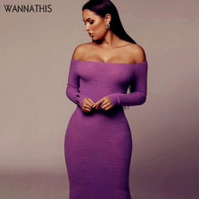 Load image into Gallery viewer, Long Sleeve Strapless Off Shoulder Dress
