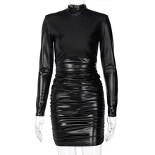 Load image into Gallery viewer, Ruched Turtleneck Long Sleeve Bodycon Bandage dress
