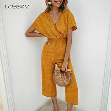 Load image into Gallery viewer, Summer Casual Print V-neck Jumpsuit
