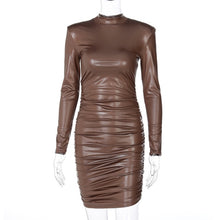 Load image into Gallery viewer, Ruched Turtleneck Long Sleeve Bodycon Bandage dress
