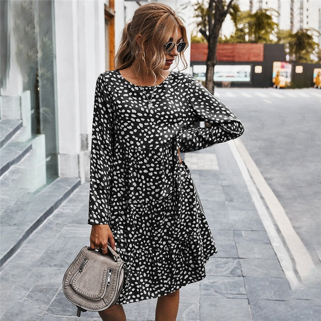 Temperament Print Dress