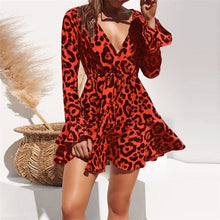 Load image into Gallery viewer, Leopard Print A-line Mini Party Dress
