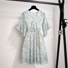 Load image into Gallery viewer, Chiffon V-Neck Floral Print Short Dress

