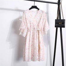 Load image into Gallery viewer, Chiffon V-Neck Floral Print Short Dress
