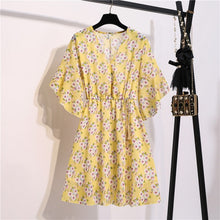 Load image into Gallery viewer, Chiffon V-Neck Floral Print Short Dress

