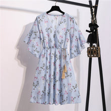 Load image into Gallery viewer, Chiffon V-Neck Floral Print Short Dress
