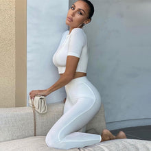 Load image into Gallery viewer, Women’s Two Piece Set Long Sleeve Crop Top with Leggings
