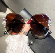 Load image into Gallery viewer, Vintage Rimless Rhinestone Sunglasses
